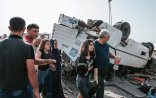 Qaradağda sərnişin avtobusu qəzaya düşdü