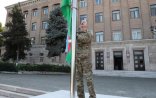 Əliyev Xankəndidə Azərbaycan bayrağını ucaltdı