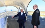 Prezident ödənişli yeni avtomobil yolunun açılışına qatıldı - Foto