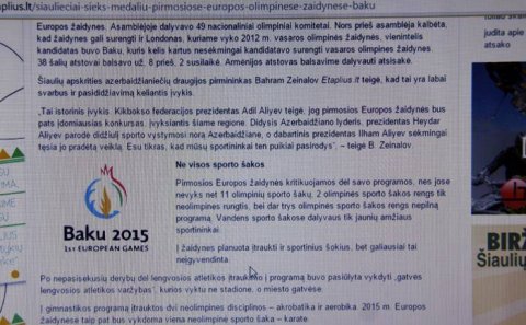 Millət vəkili Adil Əliyev Litva mediasına I Avropa Oyunlarından danışdı