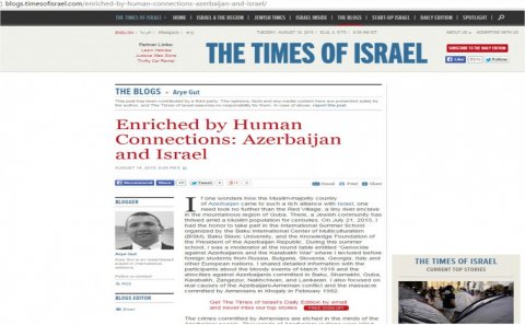 “The Times of Israel” Azərbaycandan yazdı