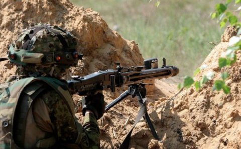 Ermənilər iriçaplı pulemyotlardan atəş açır-Cəbhə bölgəsində