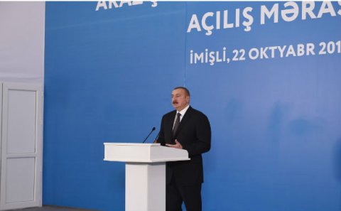 Prezident İmişlidə Araz çayının yeni qol-kanalının açılış mərasimində iştirak edib – FOTO 