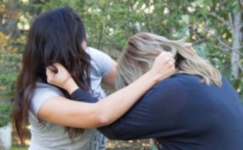 Bakıda parkda qızlar saçyolduya çıxdılar – VİDEO