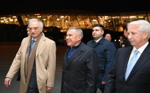 Tatarıstan prezidenti Azərbaycana gəldi - Foto