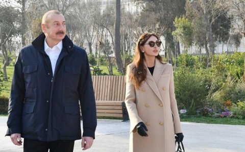 İlham Əliyev və xanımı Şəkidə...