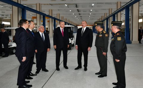 Azərbaycan və Türkiyə prezidentləri Naxçıvanda hərbi kompleksin açılışını edib