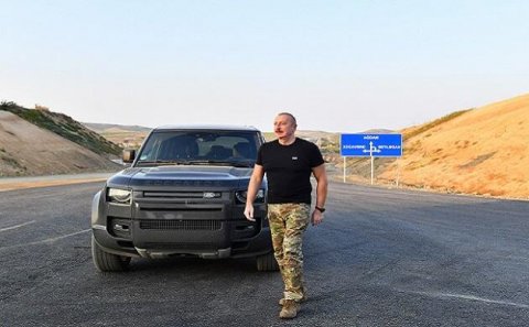 Prezident Ağdam-Füzuli yoluna baxış keçirdi - Foto