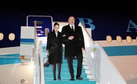 İlham Əliyev Türkiyəyə səfər etdi - Foto