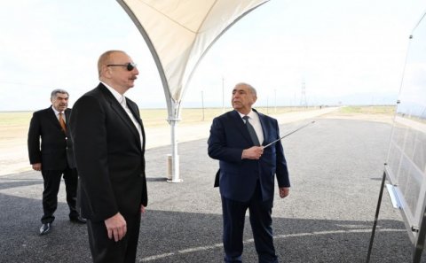 Prezident İlham Əliyev Hacıqabul rayonunda olub