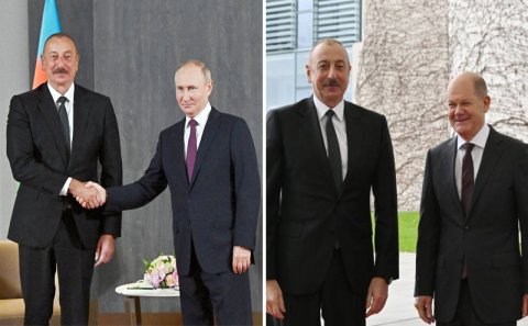 İlham Əliyev Moskvada Putinlə, Berlində Şoltsla görüşəcək