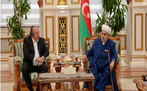 Şeyxülislam Allahşükür Paşazadə ABŞ Etnik Anlaşma Fondunun prezidenti Mark Şnayeri qəbul edib